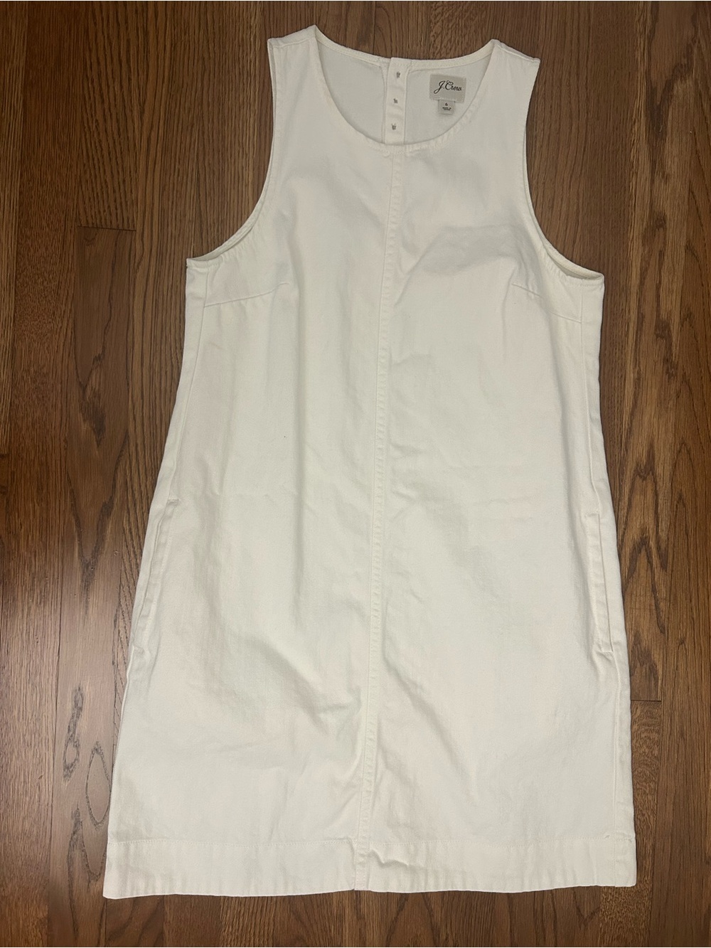 J.Crew Denim Sleeveless White Shift Dress